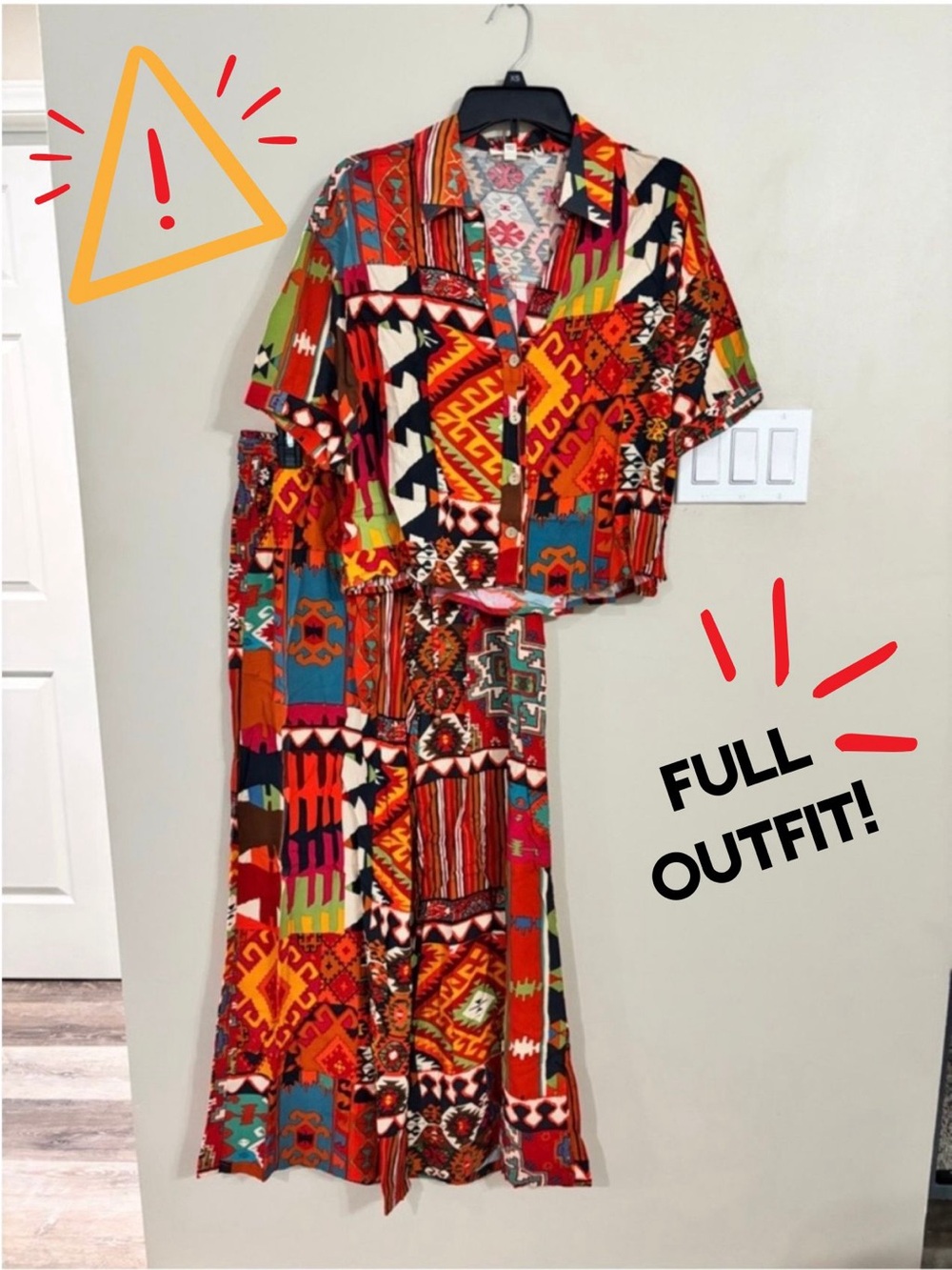 Christian Siriano Multi-Color Geometric Print 2 piece set